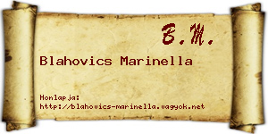 Blahovics Marinella névjegykártya